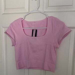 Wild Fable Light Pink Ribbed Crop Top